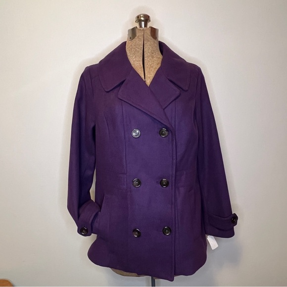 Relativity Women's Deep Purple Peacoat - Picture 15 of 15